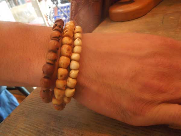 manana online store/新品 Wood Skull Bracelet 木製のLサイズのスカル