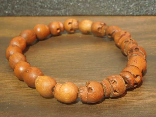 manana online store/新品 Wood Skull Bracelet 木製のLサイズのスカル