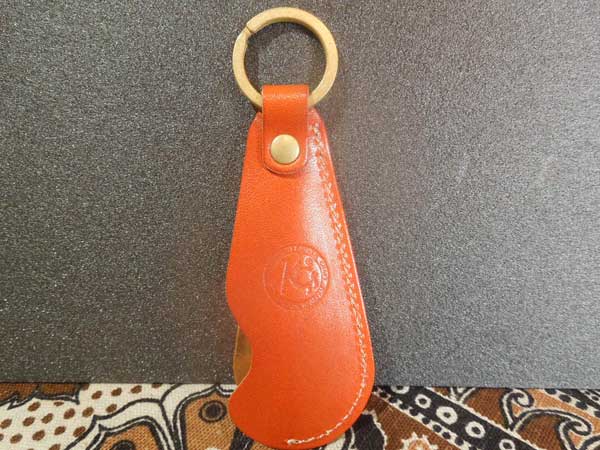 KC's Leather Craft Ȗ؃U[~^JShoe Horn Key HolderACx L[z_[ Orange