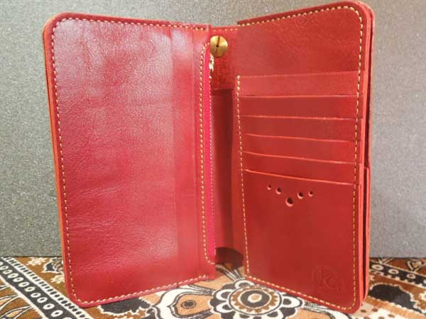 KC's Leather Craft Hand Made in JapanOrtH[hX^bY bg NaturalxRed