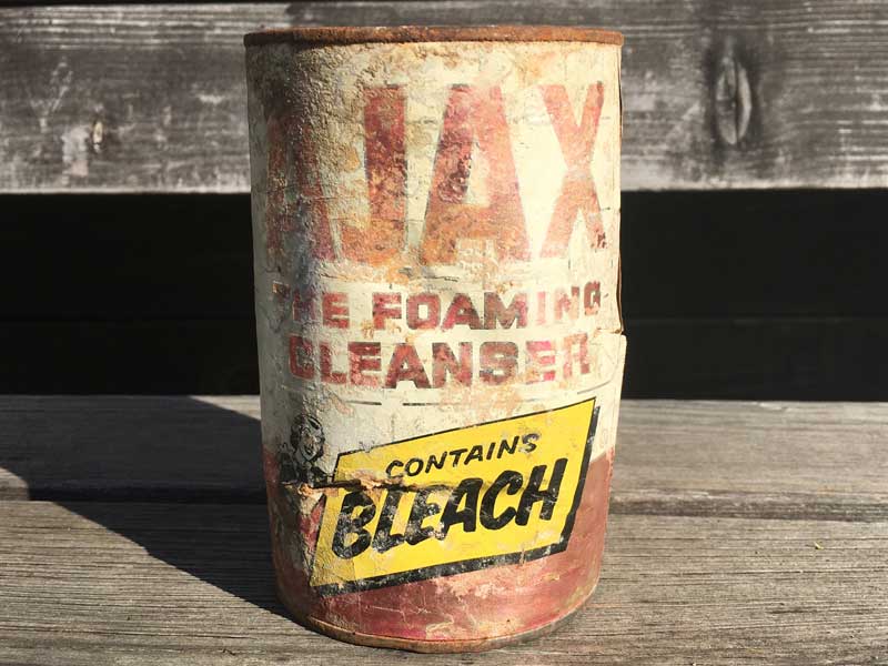 1950's Vintage AJAX CLEANSER Tin Can 50年代 ビンテージ アメリカの古いブリキ缶 AJAX