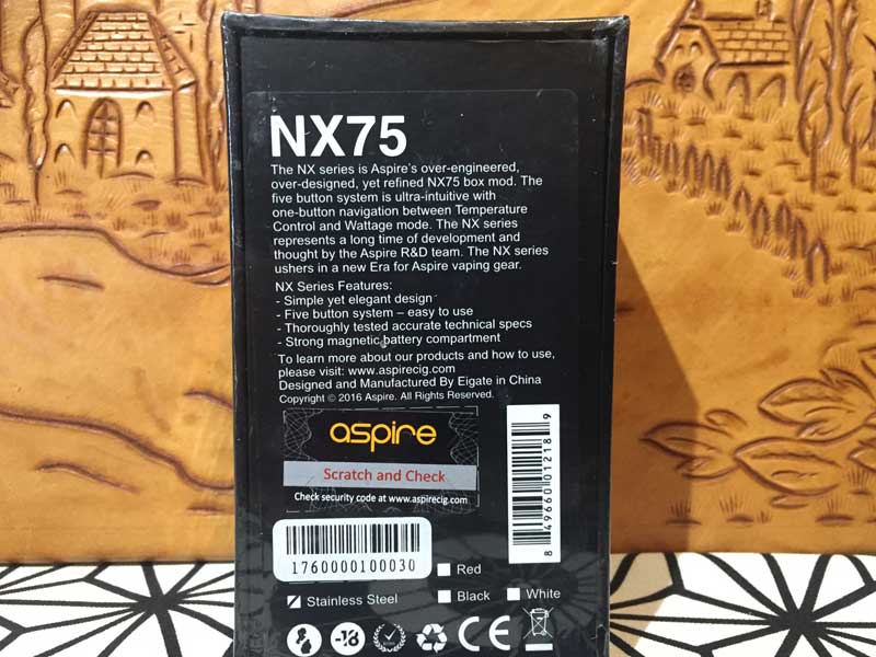 dq^oRAVape Aspire NX75 Box Mod AXt@CA GkGbNX75@{bNXbh