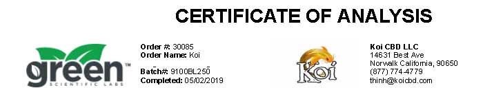 KOI CBD /Lab Test Results(ISO F؃{ ͏ؖ ) (KOI CBD official weblink) 