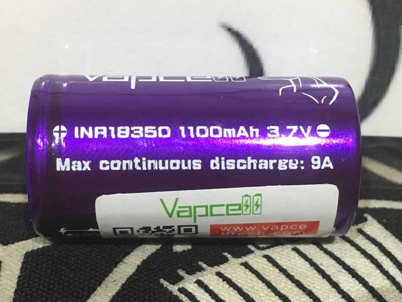 dq^oRp `E}Kdr @Vapcell INR 18350 1100mah 9A 