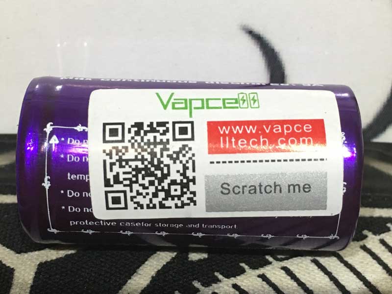 dq^oRp `E}Kdr @Vapcell INR 18350 1100mah 9A 