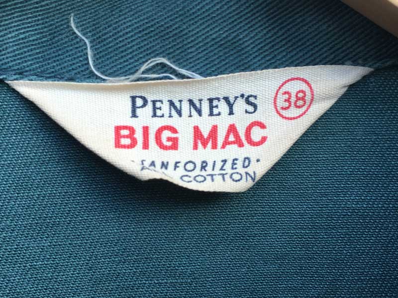 Vintage PENNEY'S BIG MAC Green Work JKT 1950年代 大文字 ペニーズ 