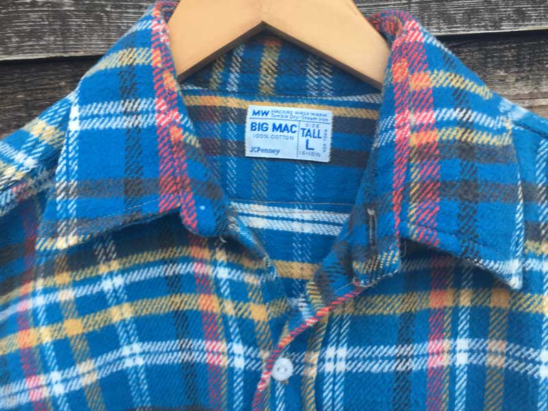 Vintage Used 1970's JC Penney BIG MAC MW Nel Shirts 70年代 JCペニー ビックマック 青単 ネルシャツ