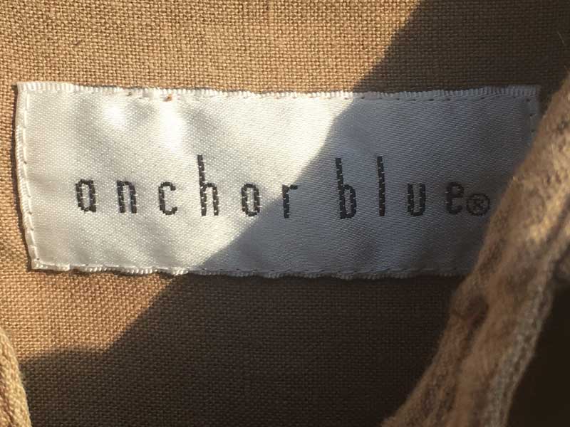 Used Linen Hemp anchor blueL/S B.D.Shirts リネン、ヘンプ素材の麻のボタンダウンシャツ