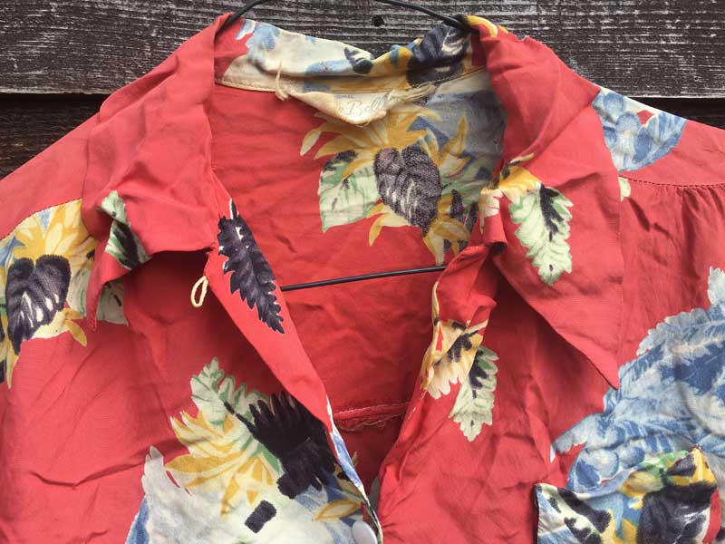 Vintage L/S Aloha shirts Made in California、長袖アロハシャツ、レディース ハワイアンシャツ