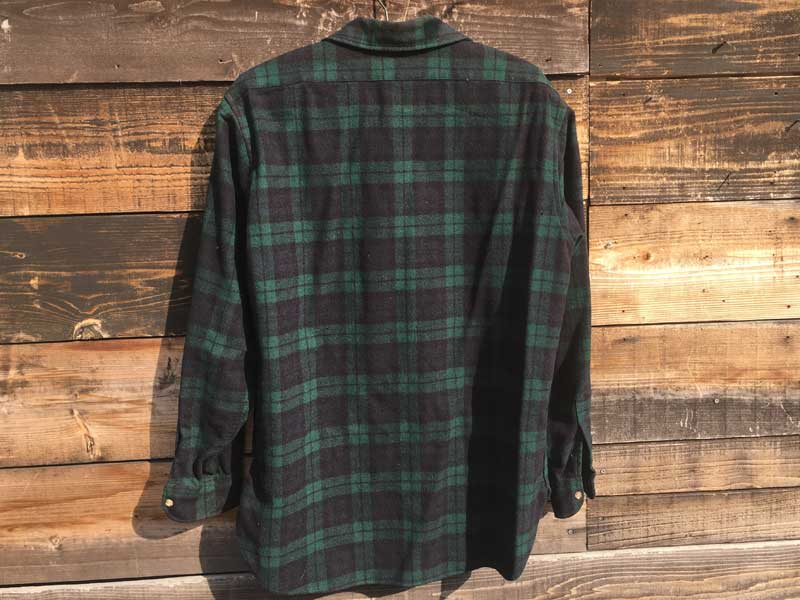 Vintage、Used Pendleton Green x Black check Wool Shirts、US古着 70年代 ペンドルトン ウールシャツ