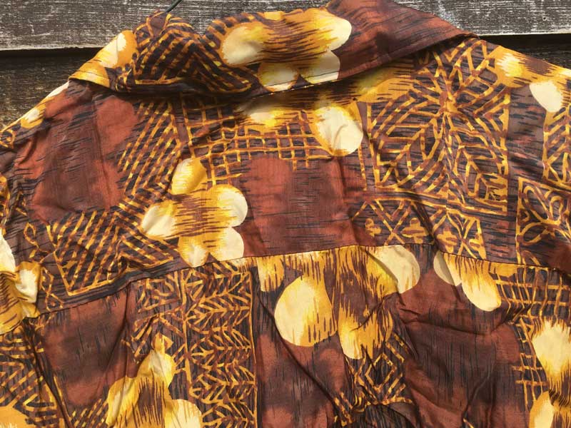 Vintage Hawaiian shirts Brown Flower 1960N@[ ԕ̃AnVcAnCAVc
