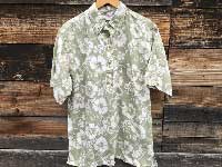 Used GO BAREFOOT Hibiscus Aloha shirts ゴーベアフット 裏生地使いのハイビス柄のアロハシャツ