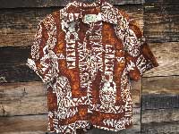 Vintage Aloha shirts Diamond Head Sports Wear Tiki/Made in Hawaii　ティキ柄のアロハシャツ