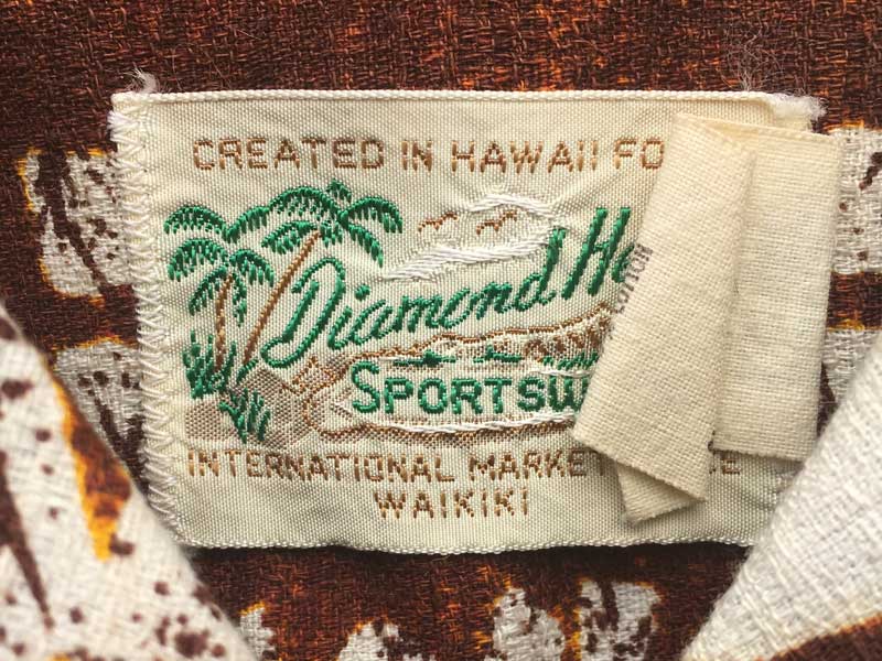 Vintage Aloha shirts Diamond Head Sports Wear Tiki/Made in Hawaii