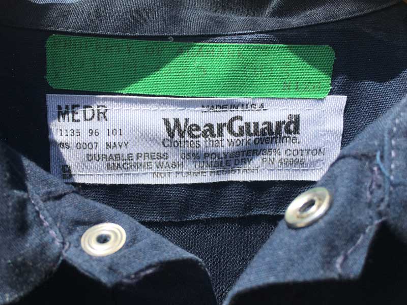 Used L/S Work shirts Wear Guard 、US古着シャツ Dark Navyの長袖ワークシャツ