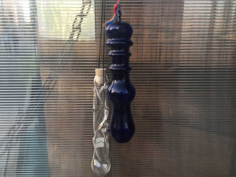 新品 Send Up Art Glass Incense Burner/Blue アートガラスの青いインセンスバーナー お香立て