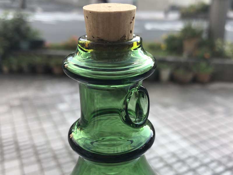 Send Up Art Glass Incense Burner/Stand Drink Rasta GreenxUmber  A[gKX̂ X^h