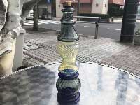 Send Up Art Glass Incense Burner/Stand Drink GreyxBlue A[gKX̂ X^h^Cv