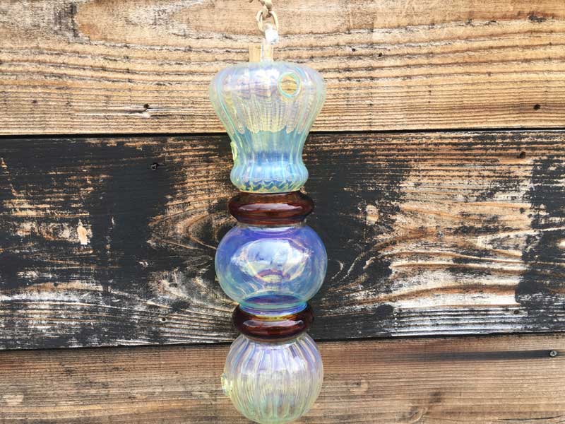 新品 Send Up Art Glass Incense Burner/Hang Pendulum Amber アートガラスのお香立て