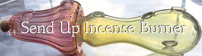 新品 Send Up Art Glass Incense Burner/Hang Pendulum Amber アートガラスのお香立て