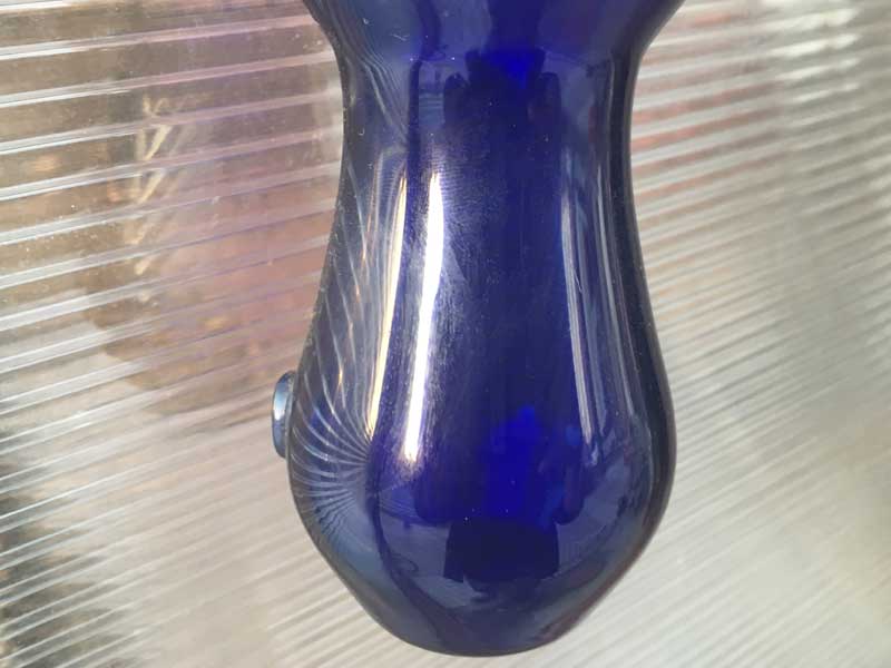 新品 Send Up Art Glass Incense Burner/Blue アートガラスの青いインセンスバーナー お香立て