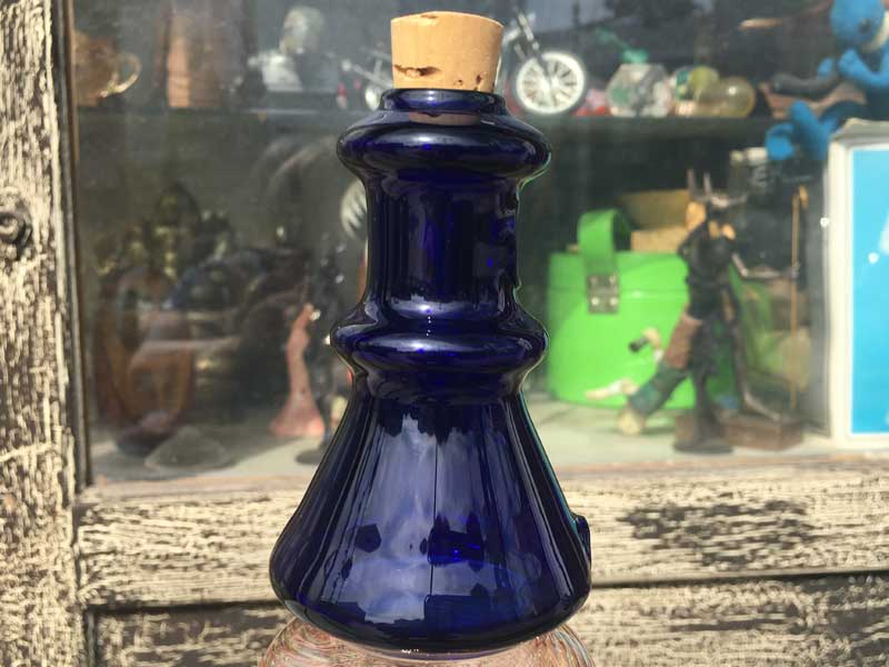 新品 Send Up Art Glass Incense Burner/Stand Drink Blue アートガラスのお香立て スタンドタイプ