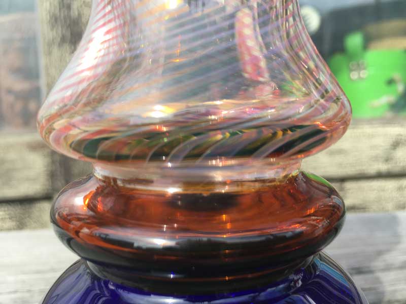 新品 Send Up Art Glass Incense Burner/Stand Drink Blue アートガラスのお香立て スタンドタイプ