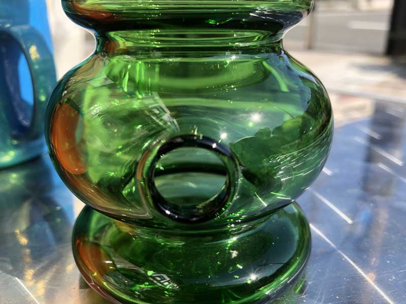 Vi Send Up Art Glass Incense Burner/Stand Drink Green A[gKX̂ X^h^Cv