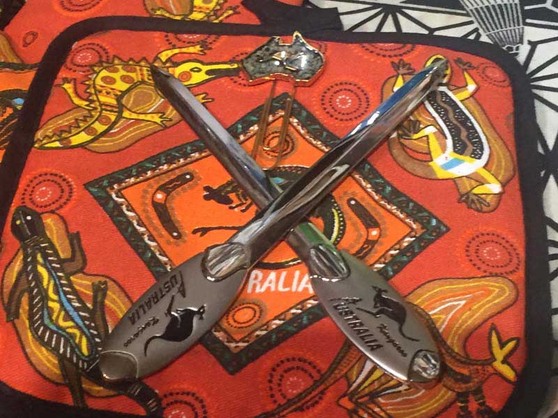 新品 AUSTRALIA オーストラリア カンガルー柄のペーパーナイフ、レターオープナー