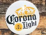 CORONA LIGHT コロナ ライトのドーム型のメタルサイン、ブリキ製の看板