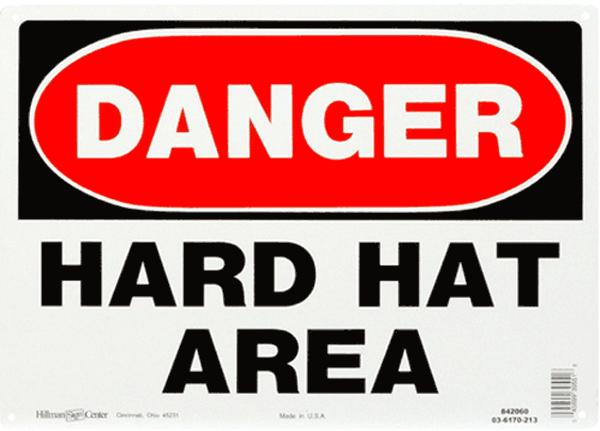 US・Sign Hillman Sign Center アメリカの看板　Danger Hard har area
