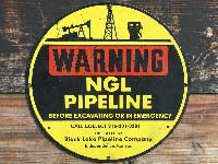 Vintage Warning NGL pipeline sign ビンテージ NGLパイプラインの看板