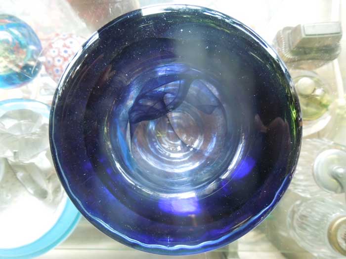 Vintage Crystal Glass Ashtray/ビンテージ　クリスタルガラス灰皿　Heavy Purple キャンドルホルダー