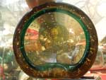 Antique Murano Glass Ashtray/1960年代 ムラノガラス 灰皿 Brown x Green 気泡