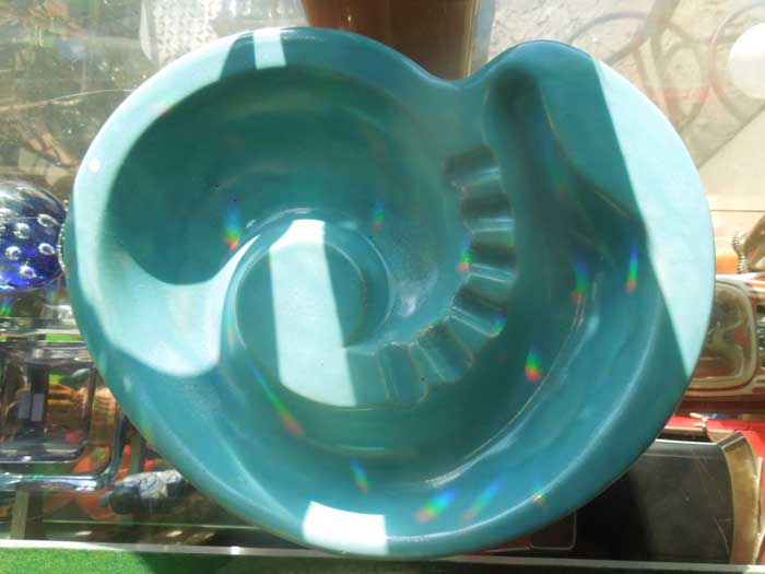 Vintage Pottery Turquoise Ashtray/ビンテージ 陶器製のターコイズ色の灰皿