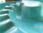 Vintage Pottery Turquoise Ashtray/ビンテージ 陶器製のターコイズ色の灰皿 Big Size
