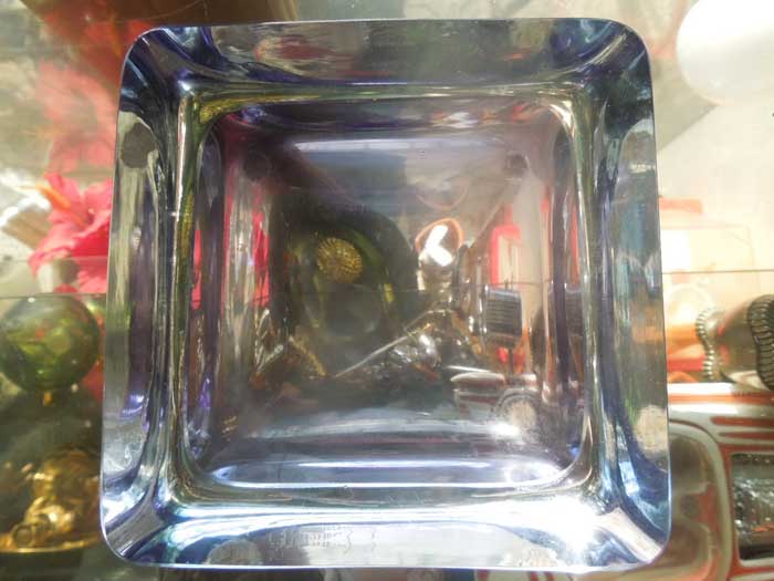 Antique Crystal Glass Ashtray/アンティーク　クリスタルガラス灰皿 Smoke x Purple