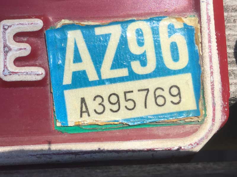 Vintage Used US Number アメカのナンバープレート Arizona Grand 