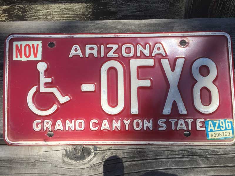 Vintage Used US Number Plateアメリカのナンバープレート Arizona アリゾナ州