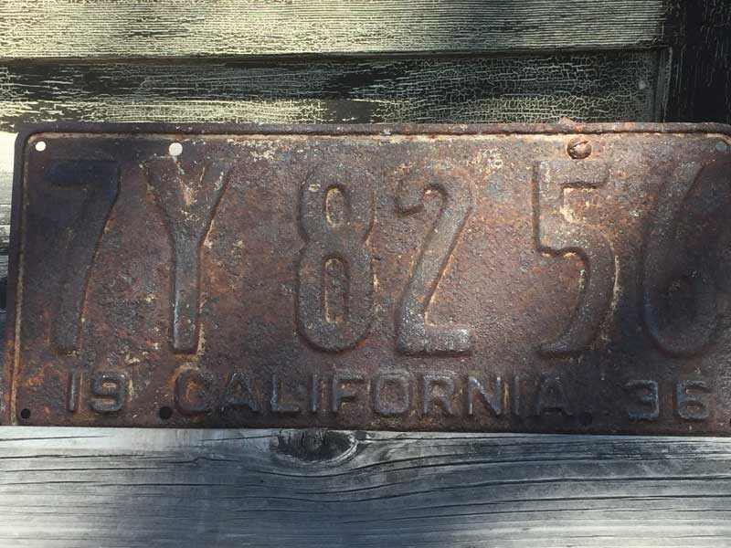 Vintage Used US Number PlateアメリカのナンバープレートCalifornia 1936年