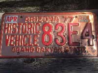 Vintage Used US Number Plateアメリカのナンバープレート Arizona1977年