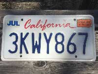Vintage Used US Number Plateアメリカのナンバープレート California カリフォルニア州 