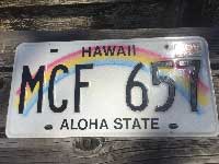 Vintage Used US Number Plateアメリカのナンバープレート Hawaii ハワイ