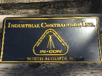Vintage Used US Number Plateアメリカのナンバープレート Industrial Contractors Inc