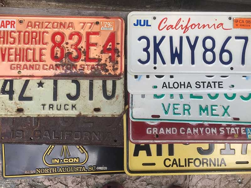Vintage Used US Number Plate ビンテージ アメリカのナンバープレート カリフォルニア州　ハワイ　メキシコ