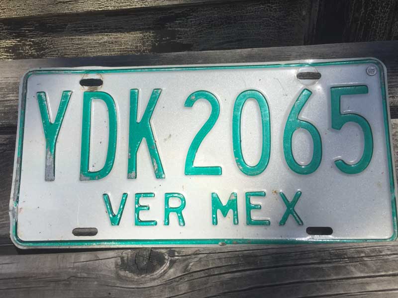 ;Vintage Used US Number Plateアメリカのナンバープレート VER MEX ;メキシコ ベラクルス州