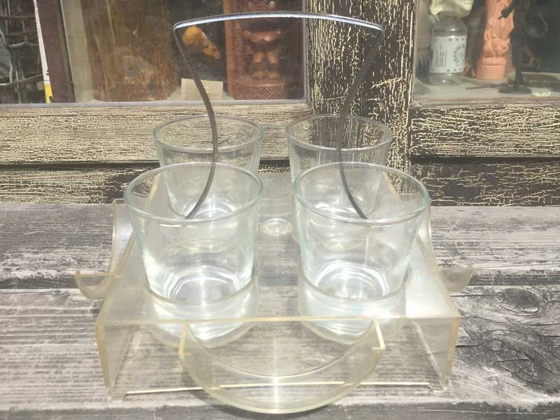 Antique Vintage 1960's 4 Glass set、ビンテージ　60年代 グラスセット
