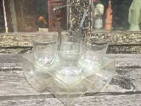 Antique Vintage 1960's 4 Glass & Holder set、ビンテージ　60年代 グラスセット