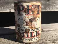 1950's Vintage PET MILK Tin Can 50年代 ビンテージ アメリカの古いブリキ缶 ペットミルク