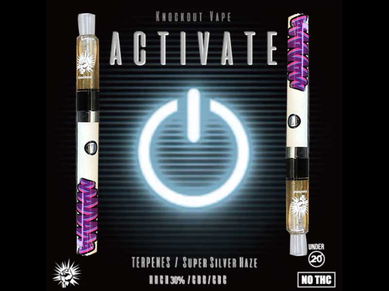 Knockout Vape Activate/Super Silver Haze/HHCH 30% 1ml サティバ優勢のハイブリッド 1ml